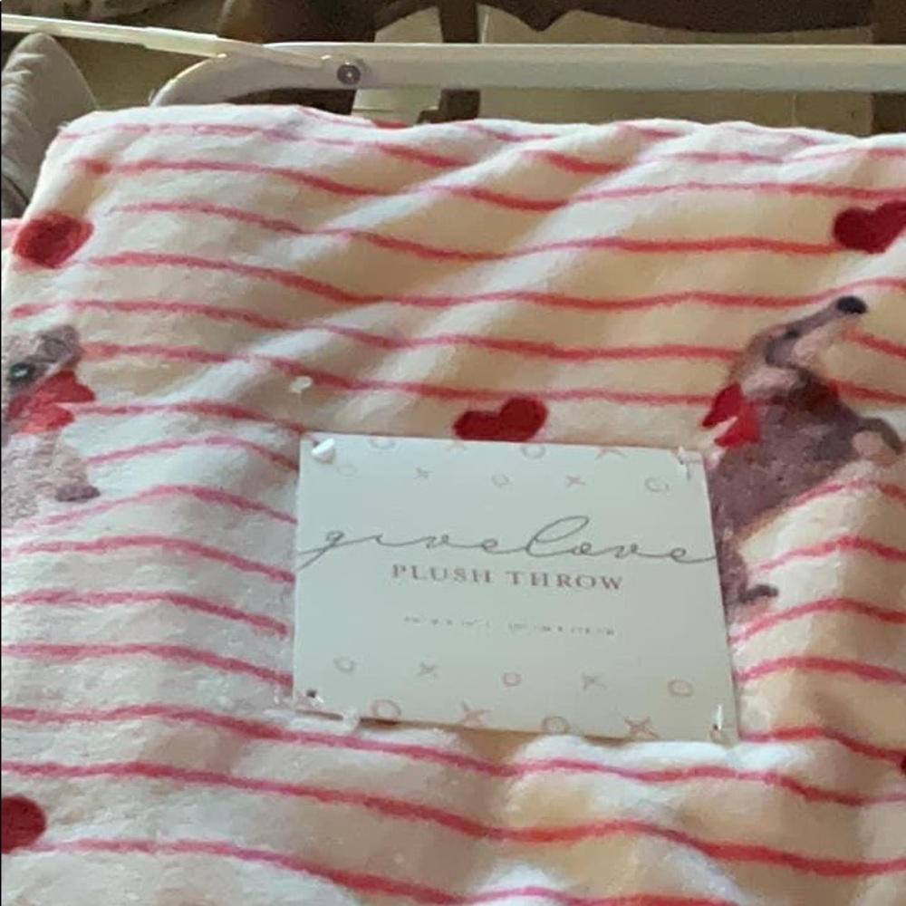Valentine plush throw